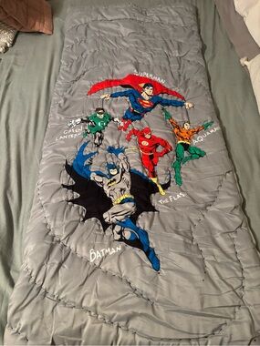 DC Comics Superhero Kids Sleeping Bag - pottery barn reversible small cotton
